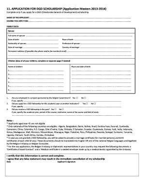 Dgd Scholarship  Form