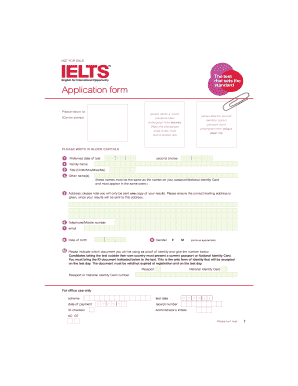 Ielts Application Form Filled Sample