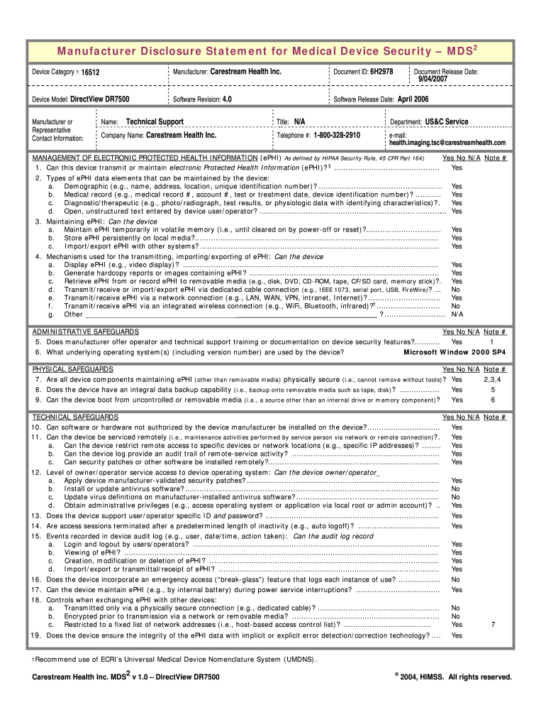 Mds2 Form PDF