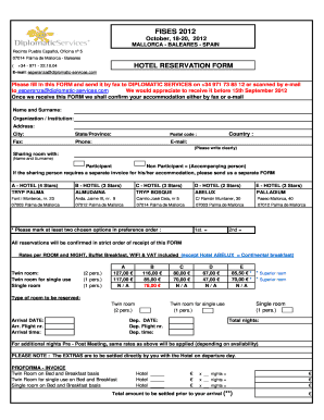 Draw Hotel Reservation Form