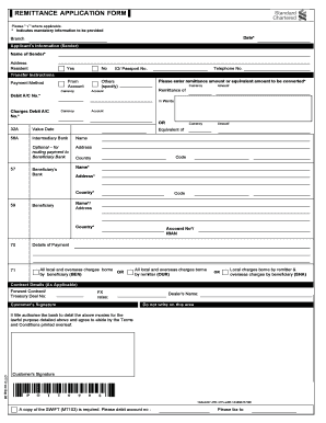 Remittance Transfer Form