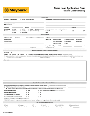 Overdraft Application Form Image