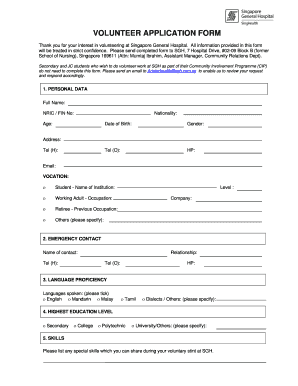 Hospital Application Form