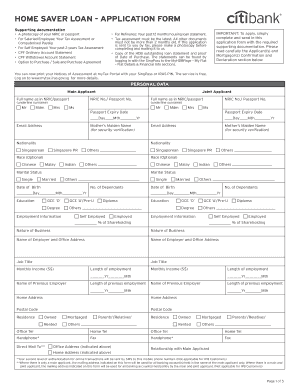 Citibank Loan Form