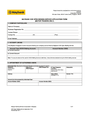 Maybank Account Opening Form PDF