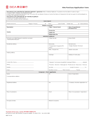 Guarantor Form for Hire Purchase
