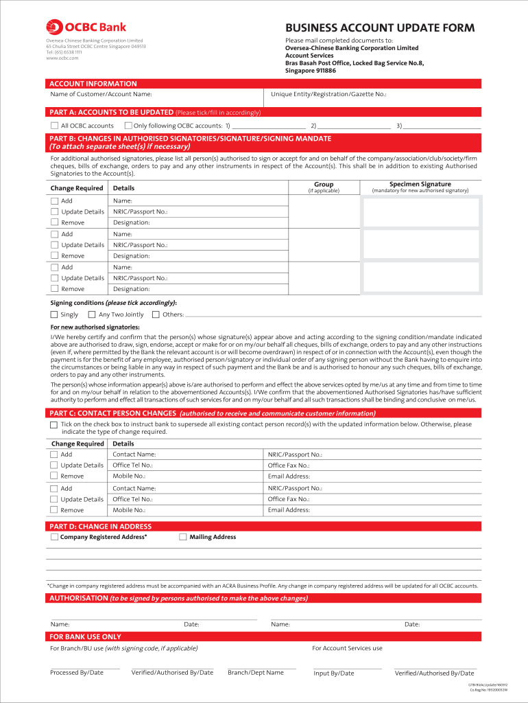 Get and Sign Ocbc Business Update Form 2012-2022