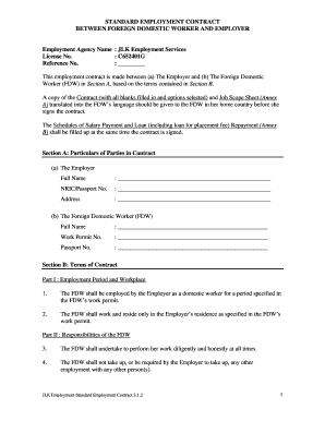 Standard Employment Contract  Form