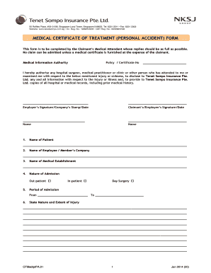 Treatment Certificate Format