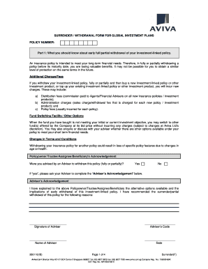 Aviva Termination Form