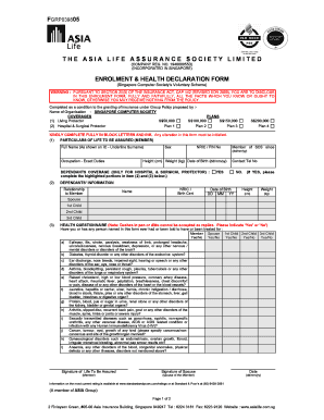 Health Declaration Form Singapore Sample