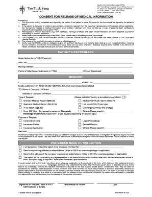 Tan Tock Seng Medical Report  Form