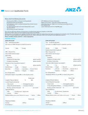 ANZ Home Loan Application Form Mortgage Solution