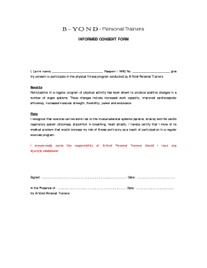 Fitness Consent Form