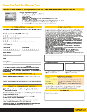 How to Upgrade Maybank Credit Card from Gold to Platinum  Form