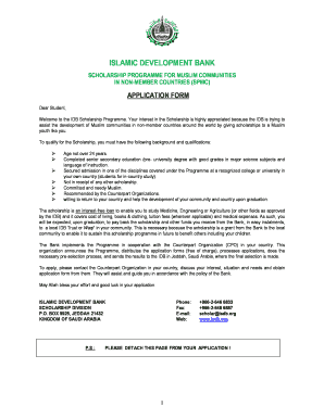  Isdb Scholarship Application Form 2010