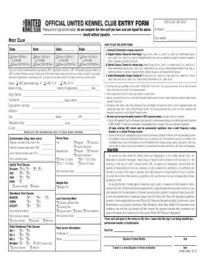  Ukc Conformation Entry Form 2012