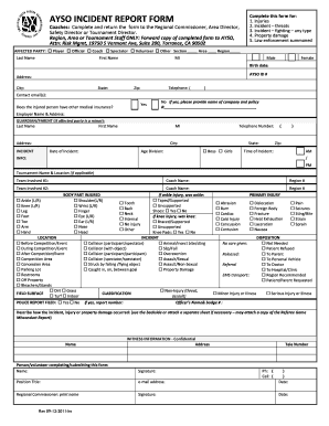 Ayso Incident Report  Form