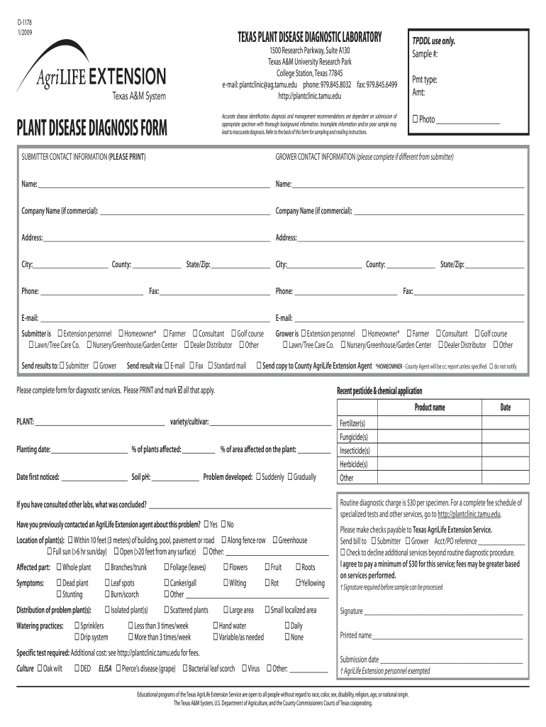 Get and Sign PLANT DISEASE DIAGNOSIS FORM 2009-2022