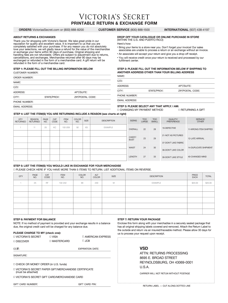 Victoria Secret Application PDF  Form