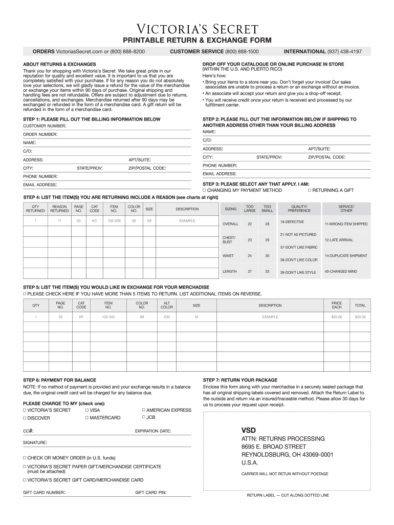 Victoria Secret Model Application Form Fill Out and Sign Printable