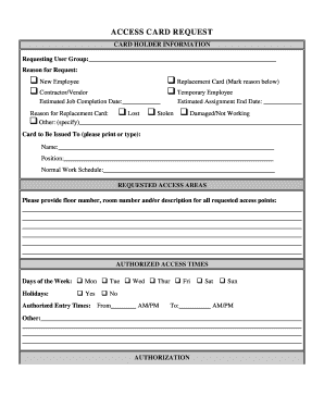Access Card Application Form