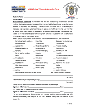 Naui Medical Form