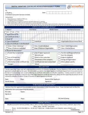 Digital Signature Certificate Format