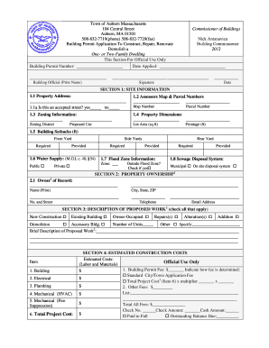 Building Permit Applications Town of Auburn  Form