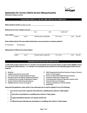 Verizon Application Form