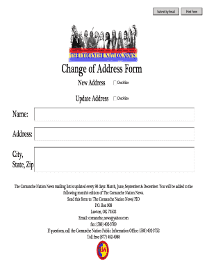 Oklahoma Change Address Office  Form