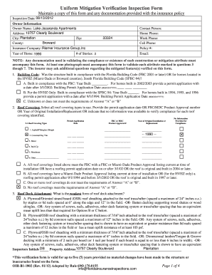 Wind Mitigation Form Sample