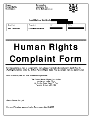 Human Rights Complaint Form