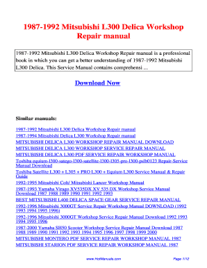 Mitsubishi L300 Service Manual PDF  Form