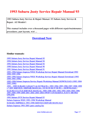Subaru Justy Manual PDF  Form