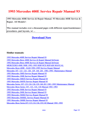 Mercedes Factory Service Manual  Form