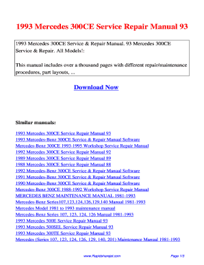 Mercedes Benz Repair Manual PDF  Form