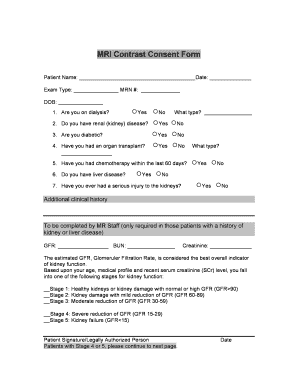 Mri Consent Form