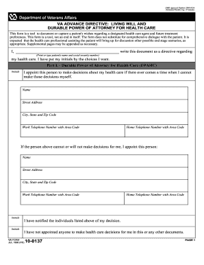 Vha 10 0137 Fill Form