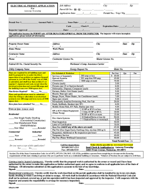 Mattawan Township Electric Permit Form