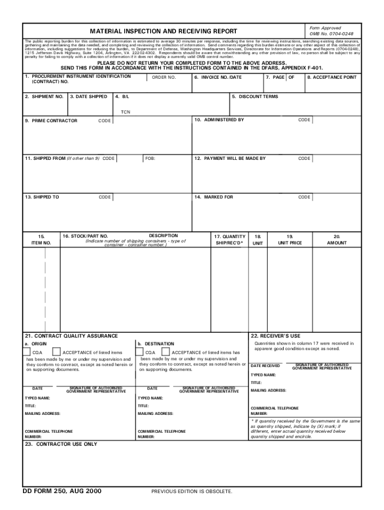 Dd250  Form