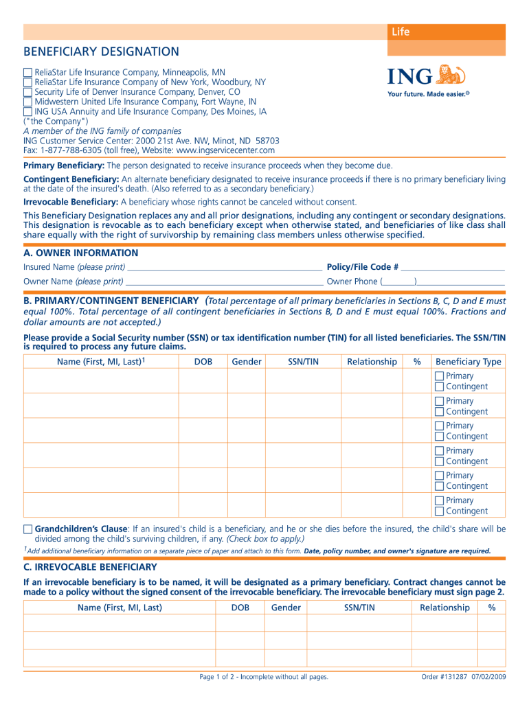  Reliastar Life Insurance Company Forms 2009-2024