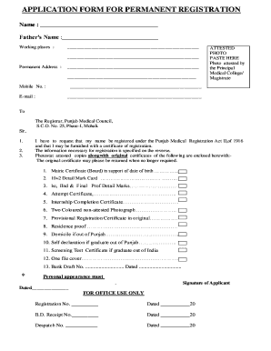 Arunachal Pradesh Paramedical Council  Form