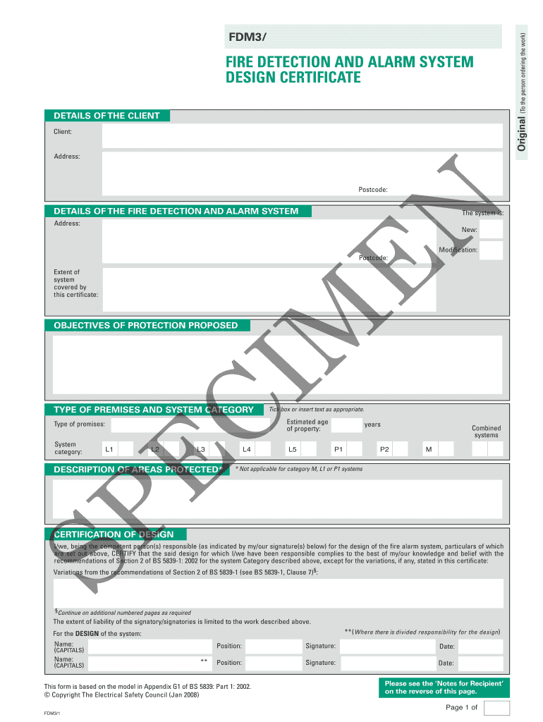 Certificate of Alarm Monitoring Fill in Template  Form