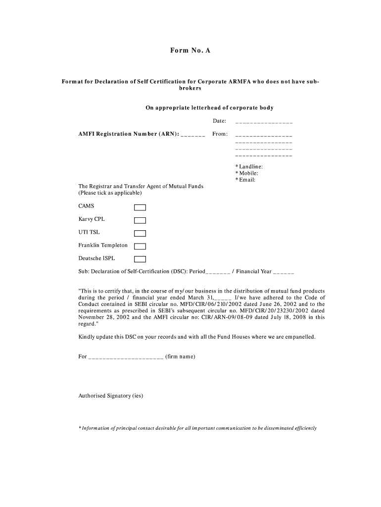 Get and Sign Declaration Form