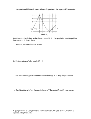 Algebra 2 and Precalculus  Form