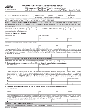  Vehicle License Fee Refund 2003