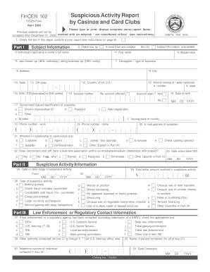 Suspicious Activity Report Form