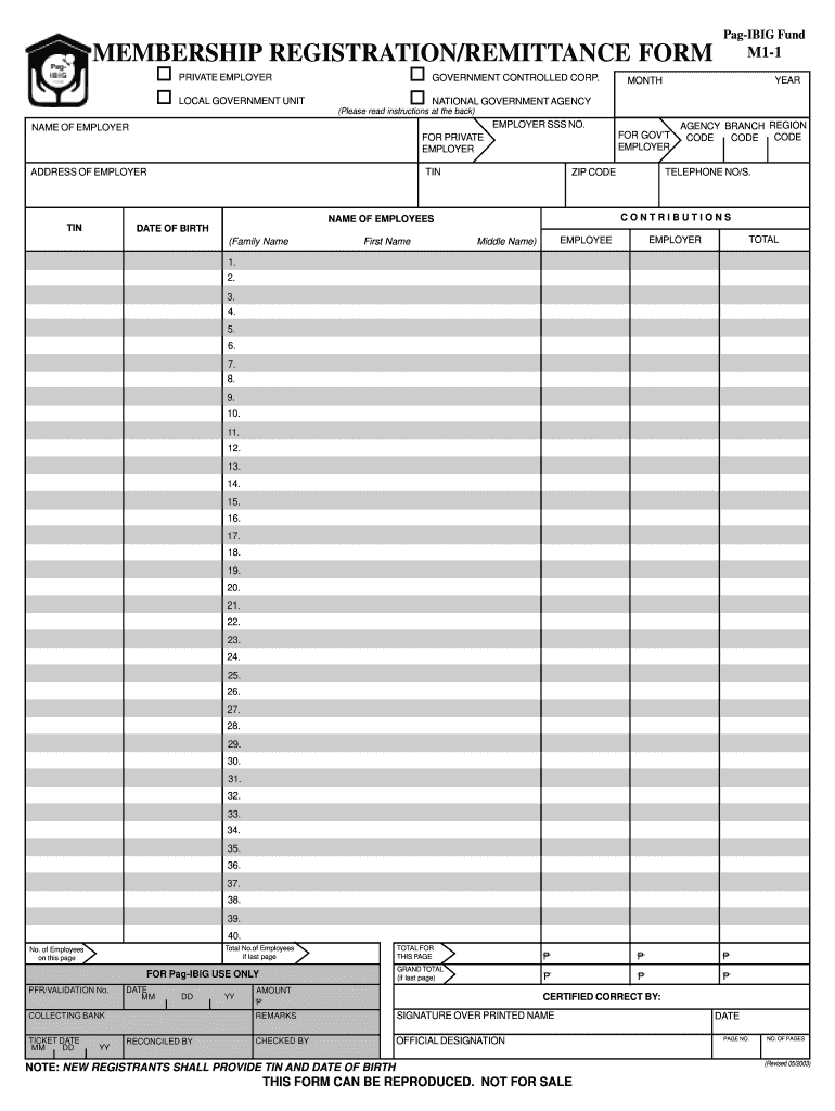 Pag Ibig Remittance  Form