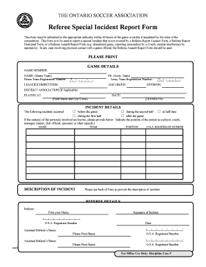  Special Incident Report 2003-2024